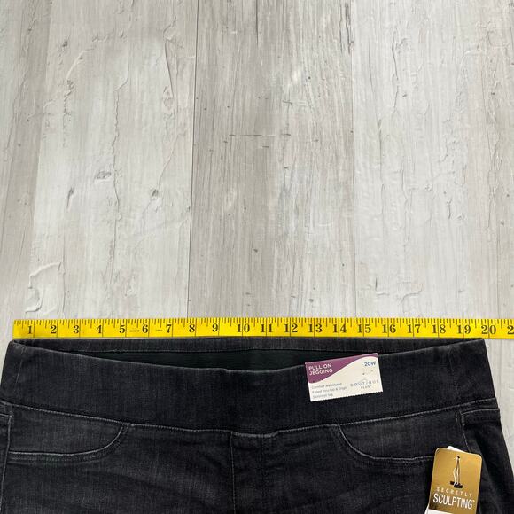 Boutique Plus Black Secretly Sculpting Pull On Skinny Leg Jegging Plus Size 20W - Picture 8 of 10